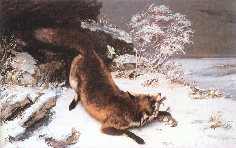 Courbet, Gustave The Fox in the Snow Germany oil painting art